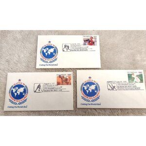 Goodwill Games 1990 Seattle Washington Set of 3 Stamps & Envelopes Unused
